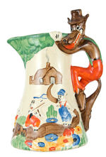 "WADE HEATH" THREE LITTLE PIGS LARGE AND ELABORATE CERAMIC PITCHER.