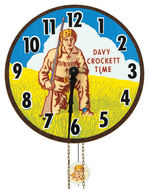 "DAVY CROCKETT TIME" BOXED CHILDREN'S PENDULUM CLOCK.