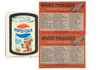 “WACKY PACKAGES 10TH SERIES” SET WITH "PUPSI-COLA" AND BOTH CHECKLIST VARIETIES.