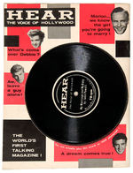 "HEAR" HOLLYWOOD MAGAZINE WITH ISSUED FLEXIDISC RECORD PAIR.