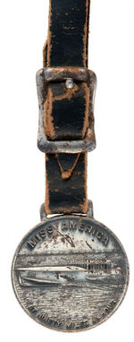 "MISS AMERICA AT NINETY MILES AN HOUR" POWERBOAT WATCH FOB.