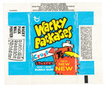 “WACKY PACKAGES 6TH SERIES” SET WITH BOTH CHECKLIST VARIETIES & WRAPPER.