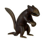 SQUIRREL CAST IRON NUTCRACKER WITH SERRATED TEETH.