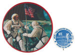 MOON LANDING SIMULATED COLOR FLASHER BUTTON AND SCARCE MUSEUM ISSUE 1970-71.