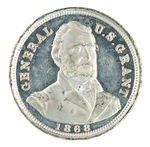 GRANT/COLFAX ON THICK FLAN PROOF-LIKE 1868 RARE TOKEN.