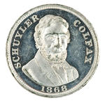 GRANT/COLFAX ON THICK FLAN PROOF-LIKE 1868 RARE TOKEN.