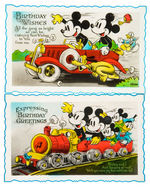 MICKEY MOUSE HIGH QUALITY GROUP OF FIVE BIRTHDAY POSTCARDS.