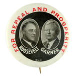 FDR RARE 1932 "FOR REPEAL AND PROSPERITY" JUGATE.