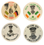 FOUR SCARCE HAKE COLLECTION BUTTONS FOR FIRST EAST TO WEST TRANSATLANTIC FLIGHT 1928.