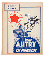 “BEST WISHES GENE AUTRY” SIGNED PRESS BOOK FOR 1936 WESTERN PERSONAL APPEARANCE TOUR.