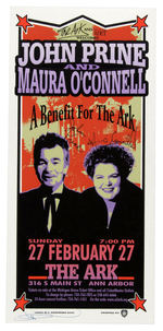 JOHN PRINE & MAURA O'CONNELL SIGNED CONCERT POSTER.