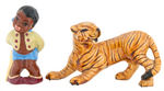 LITTLE BLACK SAMBO & TIGER FIGURAL SALT & PEPPER SHAKER SET.