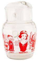 "SNOW WHITE AND THE SEVEN DWARFS" SET OF GLASSES & RARE PITCHER.