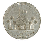 LARGE, LUSTROUS AND SCARCE HARRISON WHITE METAL TOKEN.