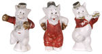 THE THREE LITTLE PIGS SMALL BISQUE SET.