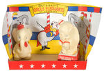 DUMBO/ELMER ELEPHANT/UGLY DUCKLING FIGURAL SOAPS WITH PACKAGING.