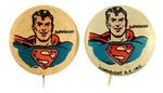 "SUPERMAN" KELLOGG'S PEP BUTTON PAIR STANDARD AND RARE VARIETIES FROM THE HAKE COLLECTION.