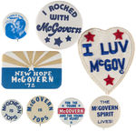 SEVEN UNCOMMON McGOVERN BUTTONS PLUS PATCH.