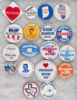 LOT OF 18 REAGAN BUTTONS FROM SPECIFIC STATES 1980-1984.