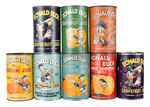 "DONALD DUCK" EXTENSIVE JUICE CAN COLLECTION.