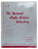 "THE NATIONAL RADIO ARTISTS DIRECTORY" 1941 PROMO BOOK.