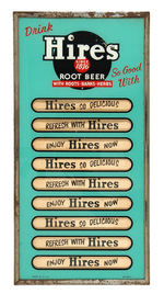 "HIRES ROOT BEER" REVERSE GLASS MENU BOARD.