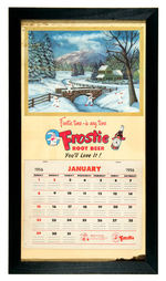 "FROSTY ROOT BEER" 1956 FRAMED CALENDAR.