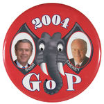 “BUSH/CHENEY/2004/GOP” HUGE 9” BUTTON.