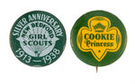 GIRL SCOUT SCARCE BUTTON PAIR.