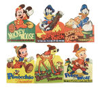 WALT DISNEY TRANSFERS GROUP OF SIX DIECUT FOLDERS W/TRANSFERS C. 1950.