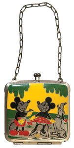 MICKEY & MINNIE MOUSE W/PLUTO METAL CHANGE PURSE.