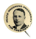 COX SCARCE 1920 PORTRAIT BUTTON.