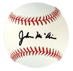 JOHN McCAIN SIGNED MAJOR LEAGUE BASEBALL.