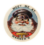 "MEET ME AT WARNER'S" WITH SANTA DRIVING BUTTON.