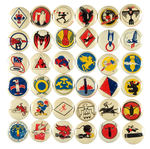 KELLOGG'S PEP CEREAL COMPLETE SET OF WWII MILITARY INSIGNIA PREMIUM BUTTONS.