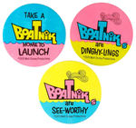 THREE LARGE LITHO BUTTONS TO PROMOTE 1970 DISNEY MOVIE BOATNIKS.