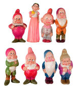 SNOW WHITE AND THE SEVEN DWARFS AUTHORIZED CELLULOID FIGURE SET.