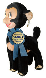 "DANNY THE BLACK LAMB" DOLL WITH BUTTON.