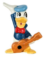 DONALD DUCK W/GUITAR FIGURINE BY AMERICAN POTTERY.