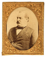 CLEVELAND EXCEPTIONALLY LARGE CARDBOARD PHOTO IN BRASS FRAME C. 1884.