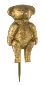 TEDDY BEAR EARLY & CHARMING HIGH RELIEF STICKPIN FROM HAKE COLLECTION.