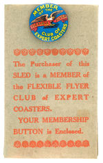 "FLEXIBLE FLYER" MEMBERS BUTTON COMPLETE WITH ITS ORIGINAL ENVELOPE.