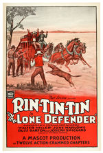 "RIN-TIN-TIN IN THE LONE DEFENDER/TOM TYLER PHANTOM OF THE WEST" MOVIE SERIAL POSTER PAIR.