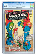 "JUSTICE LEAGUE OF AMERICA" CGC COMIC BOOK TRIO.