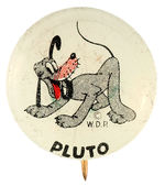 "PLUTO" BUTTON FROM "DONALD DUCK PEANUT BUTTER" 1950s SET.