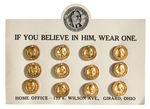 FDR "YOUR FRIEND" FULL CARD 12 BRASS PINS C. 1936.