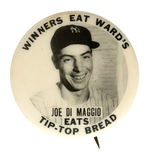 RARE 1950S JOE DiMAGGIO REAL PHOTO BUTTON.