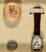 "DONALD DUCK 65TH ANNIVERSARY" BOXED WATCH SET WITH PIN AND YO-YO.