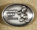 "DONALD DUCK 65TH ANNIVERSARY" BOXED WATCH SET WITH PIN AND YO-YO.