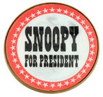 "SNOOPY FOR PRESIDENT" LARGE FLASHER CIRCA 1972-1976.